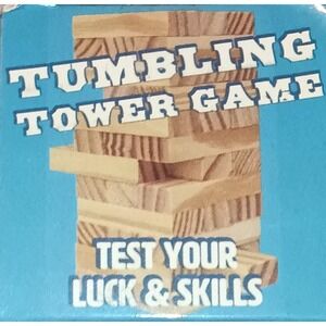 Tumbling Tower Game Wooden Stacking Blocks 72 Pieces Mini 8.5" Tall Great Gift